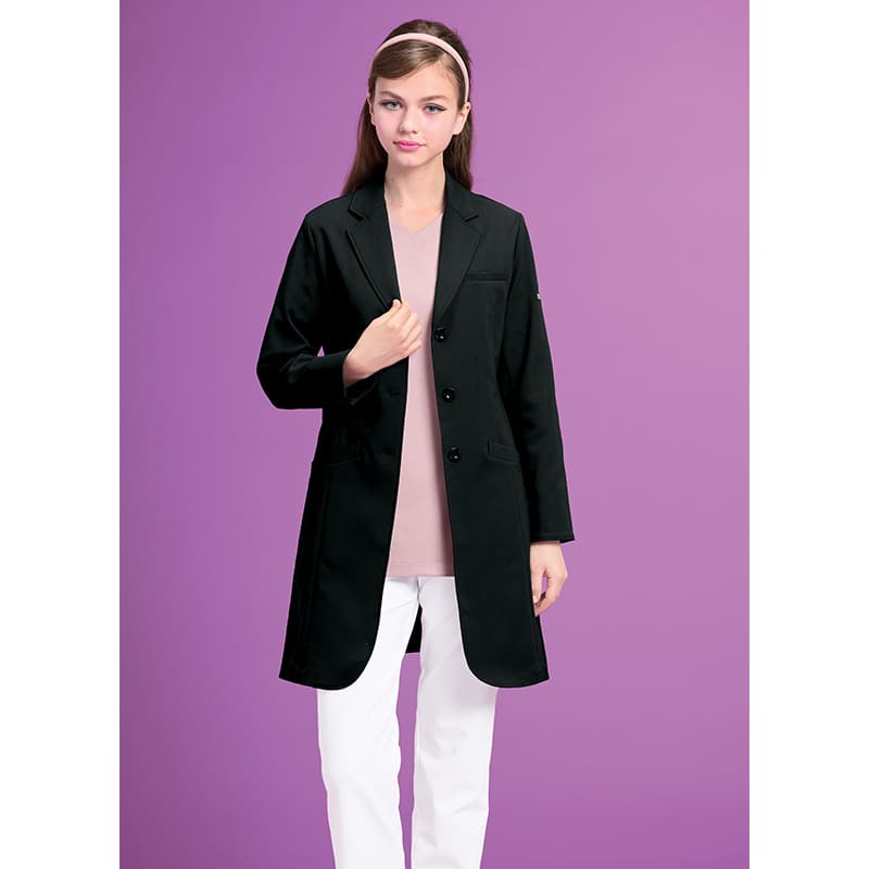 ＜マリークワント＞裏地プリント入りストレッチドクターコート