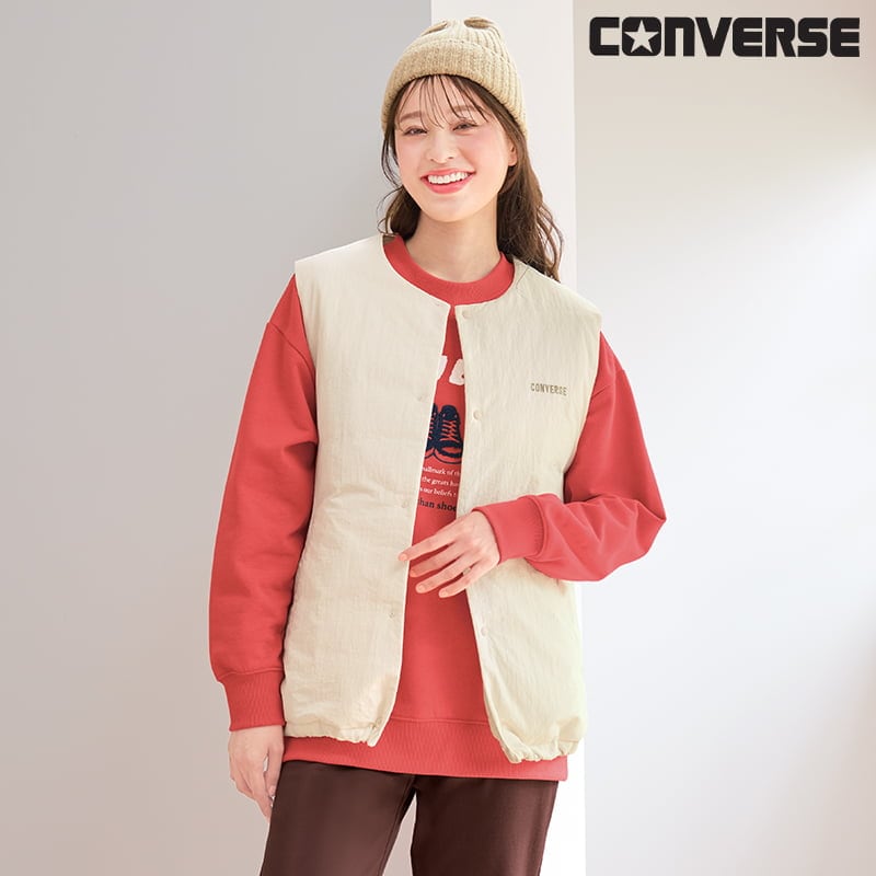 ＜CONVERSE＞ナイロンワッシャー薄中綿ベスト