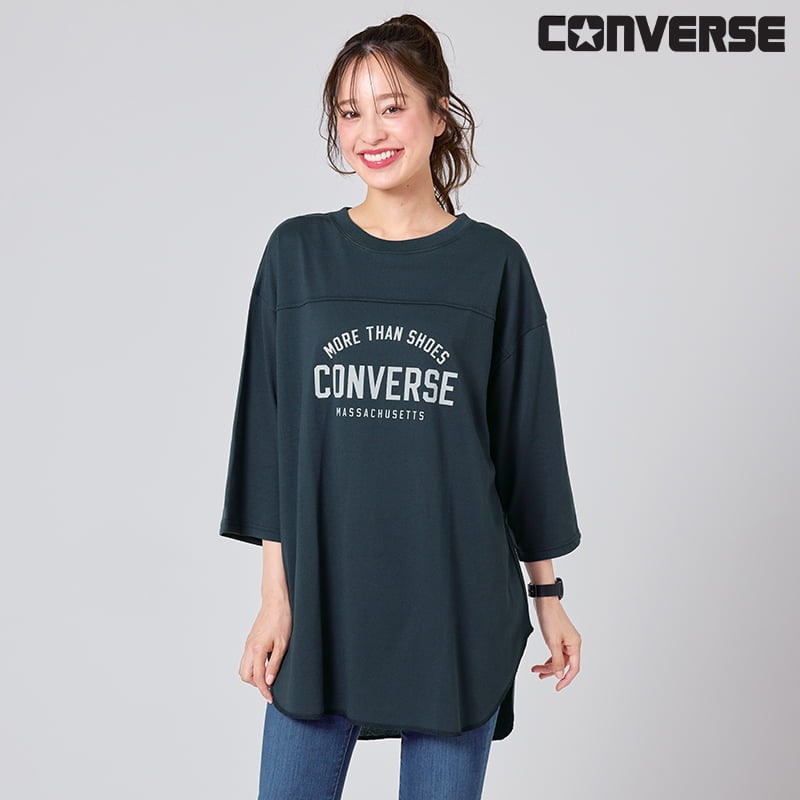 ＜CONVERSE＞クロップドワイドスリーブ切替えチュニック
