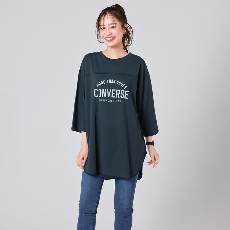 ＜CONVERSE＞クロップドワイドスリーブ切替えチュニック