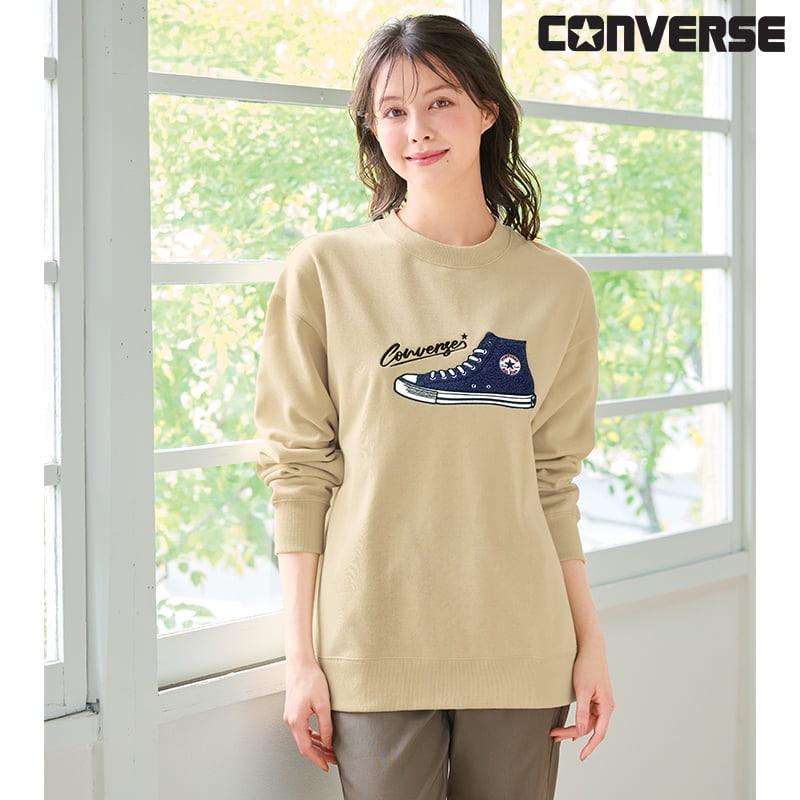＜CONVERSE＞シューズ刺繍裏起毛スウェット