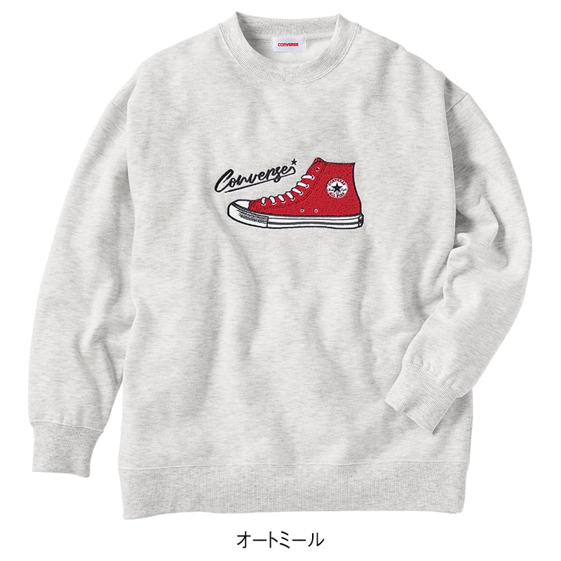 ＜CONVERSE＞シューズ刺繍裏起毛スウェット