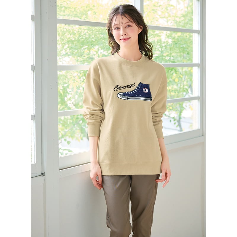 ＜CONVERSE＞シューズ刺繍裏起毛スウェット