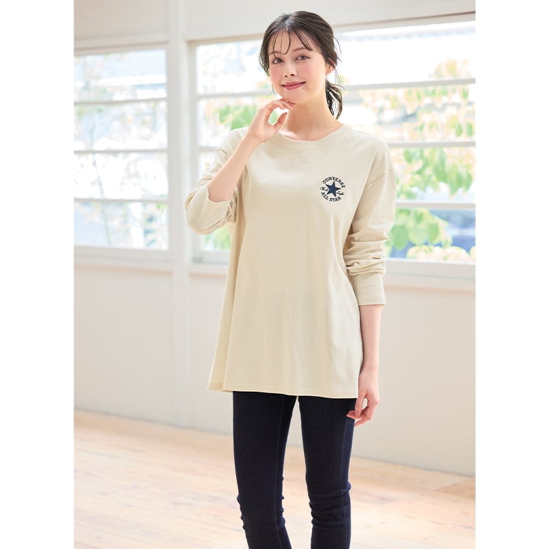 ＜CONVERSE＞ルーズシルエット天竺ロングTシャツ