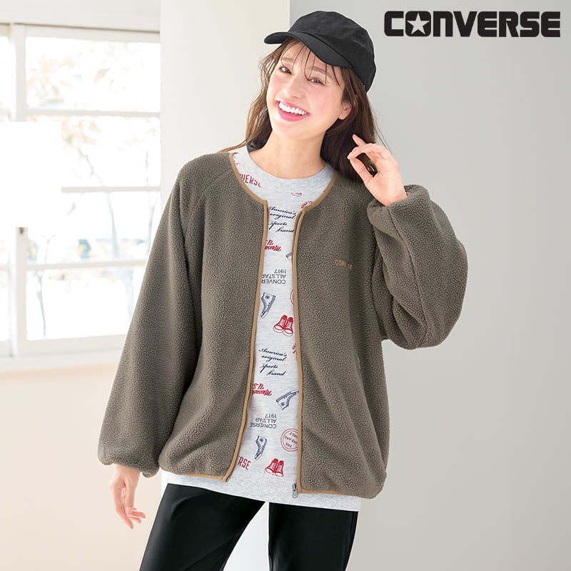 ＜CONVERSE＞裏タフタボアノーカラージャケット