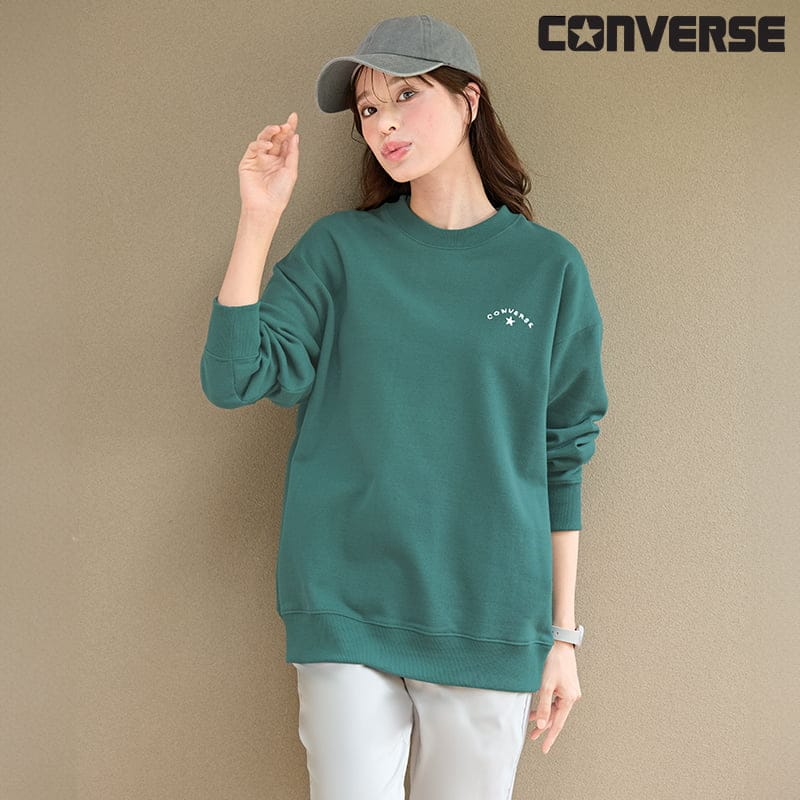 ＜CONVERSE＞裏起毛シューズプリントスウェット