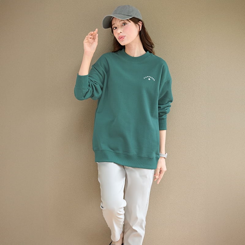 ＜CONVERSE＞裏起毛シューズプリントスウェット