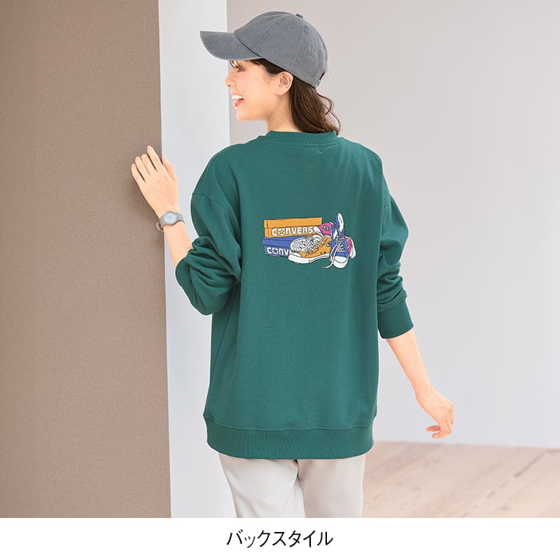 ＜CONVERSE＞裏起毛シューズプリントスウェット