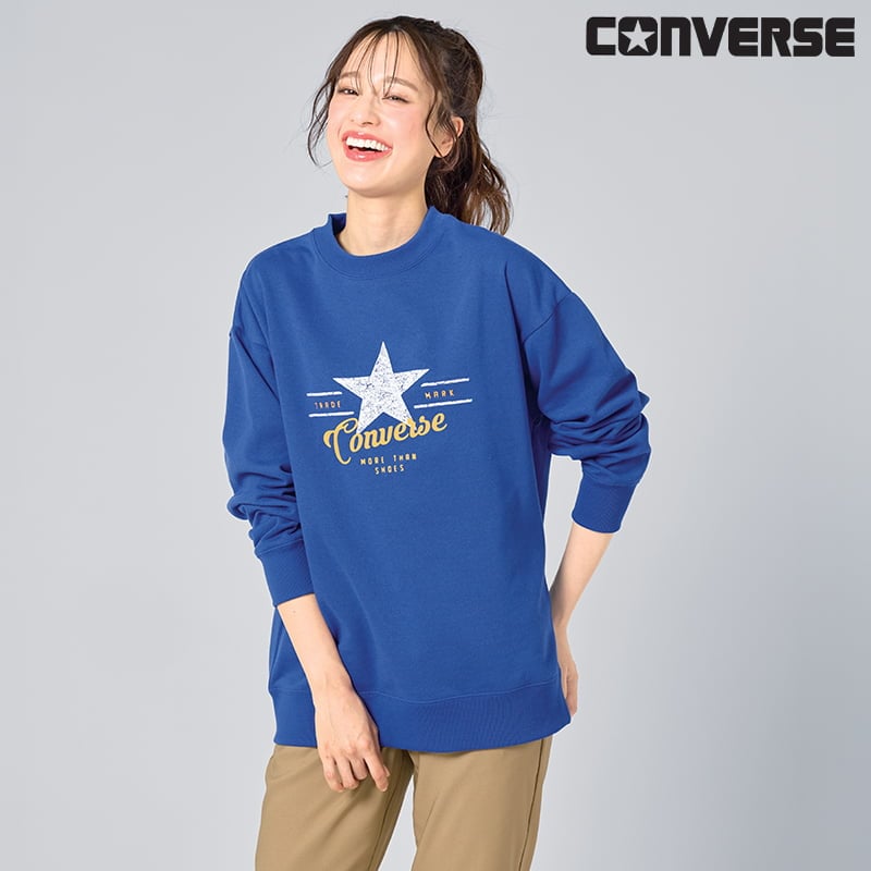 ＜CONVERSE＞裏起毛スタープリントスウェット
