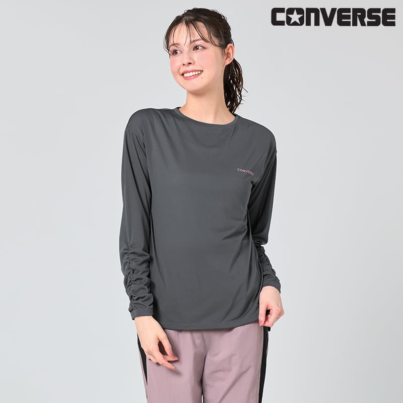 ＜CONVERSE＞セミシアーエステル天竺袖シャーリングTシャツ