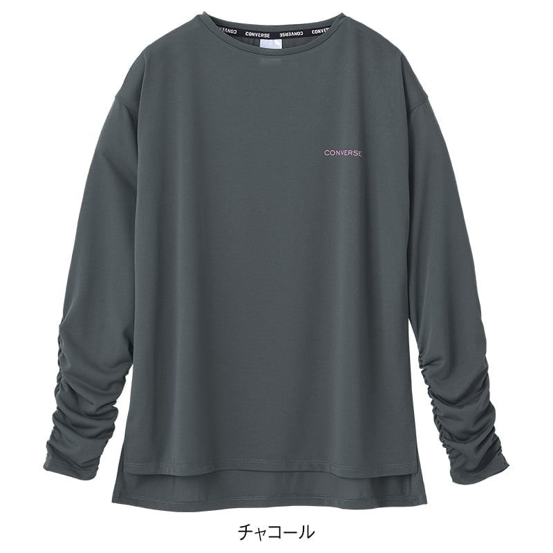 ＜CONVERSE＞セミシアーエステル天竺袖シャーリングTシャツ