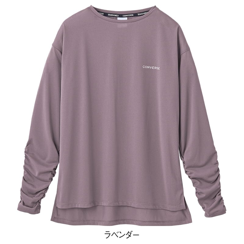 ＜CONVERSE＞セミシアーエステル天竺袖シャーリングTシャツ