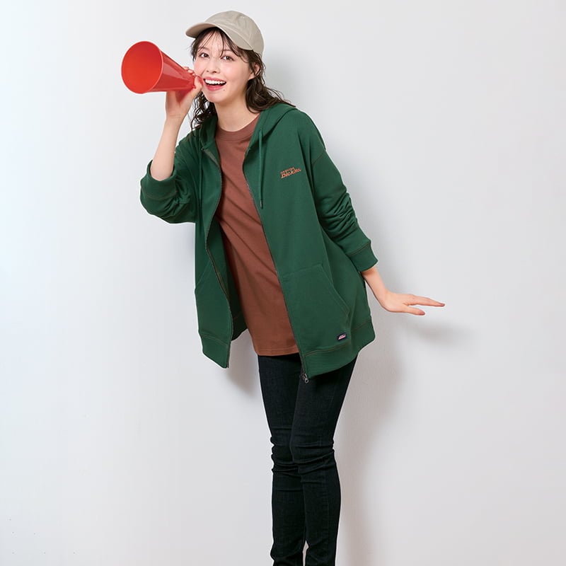 ＜GENUINE Dickies＞配色ステッチ裏毛フルZIPパーカー