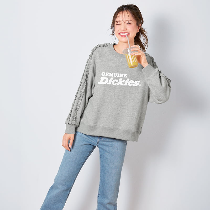 ＜GENUINE Dickies＞裏起毛袖フリルラグラントレーナー