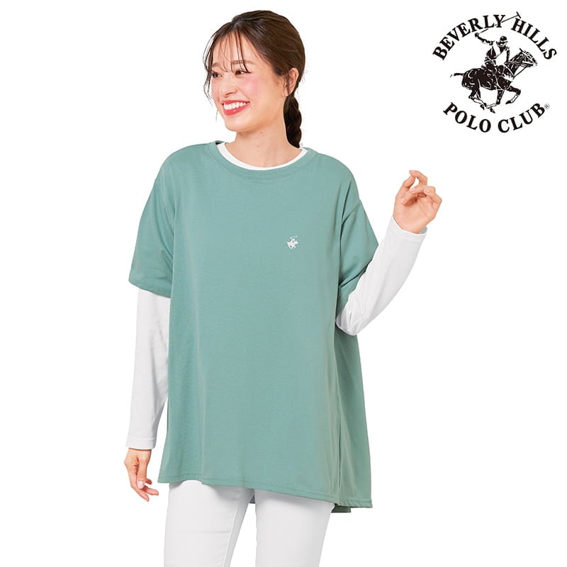 ＜BEVERLY HILLS POLO CLUB＞バックシャン別布使いチュニック