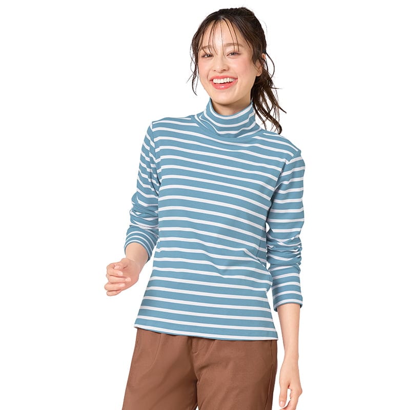 両面起毛スムース タートルネックTシャツ
