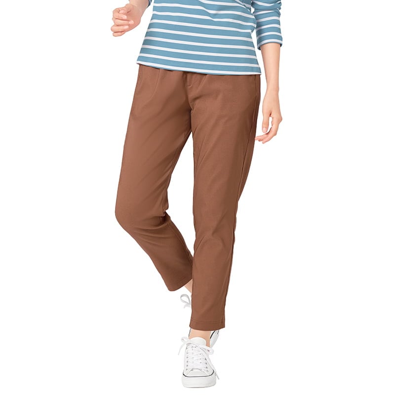 綿タッチ裏起毛 横ストレッチテーパードパンツ