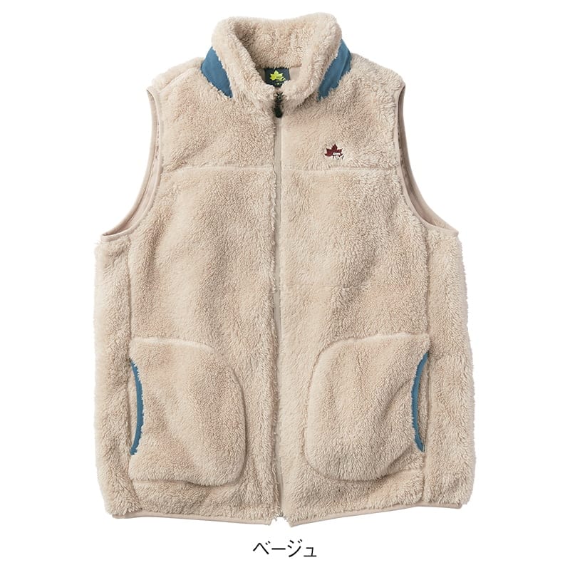 ＜LOGOS Park＞裏地付きシャギーボアベスト