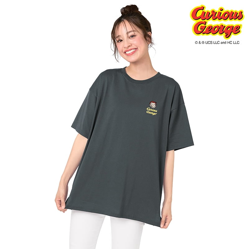 ＜おさるのジョージ＞サガラ刺繍半袖Tシャツ