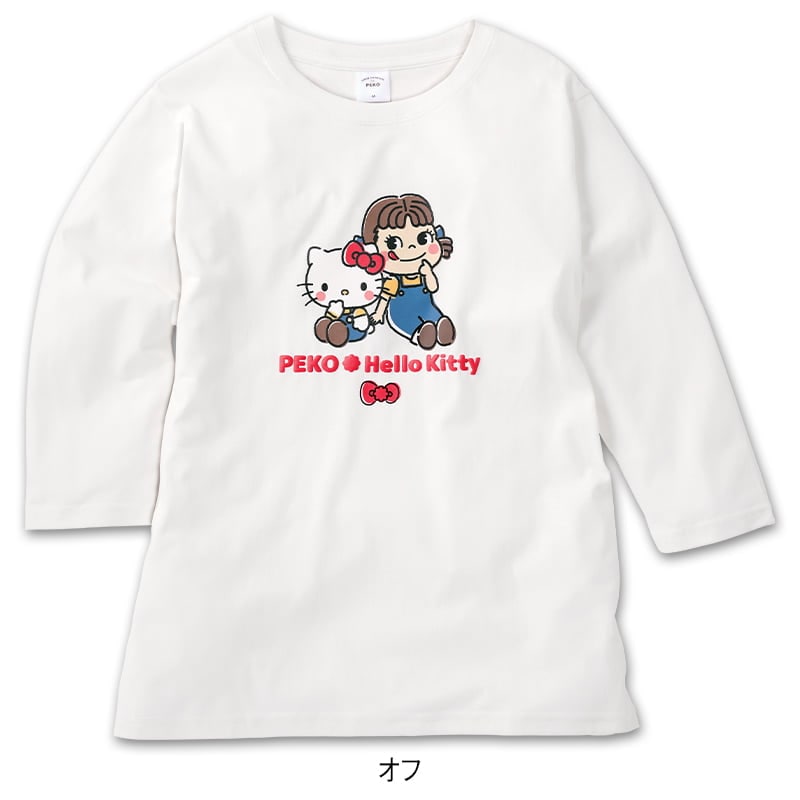 ＜Peko×サンリオキャラクターズ＞天竺7分袖ボックスTシャツ
