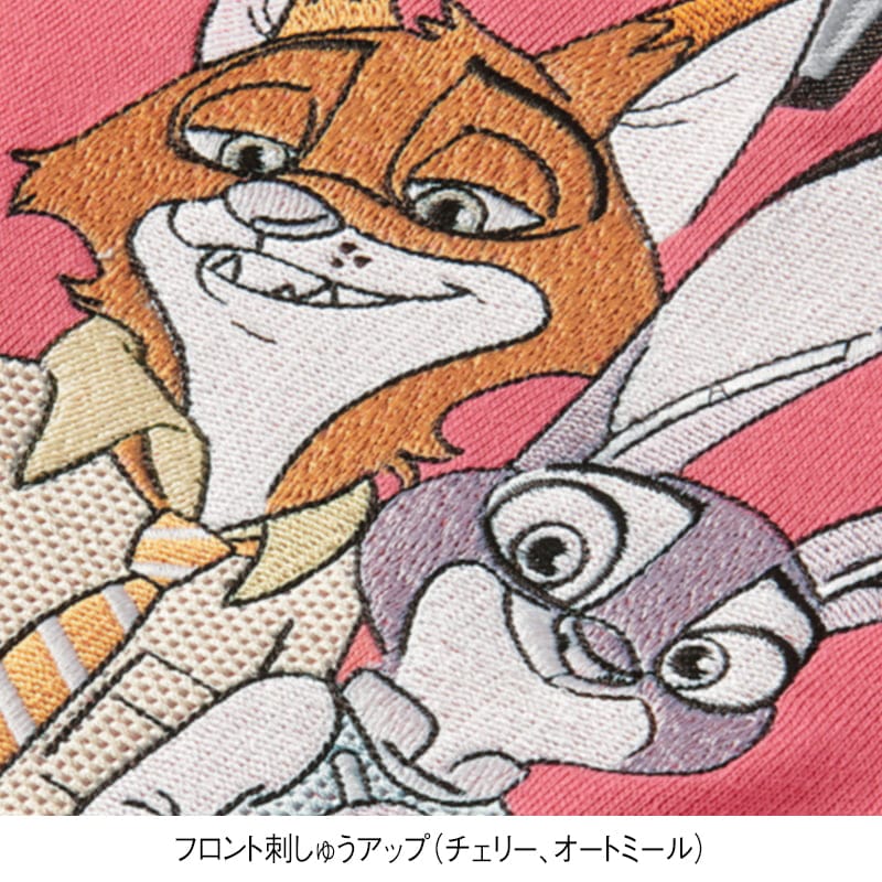 ＜ディズニー＞裏毛総刺繍ワイドトレーナー