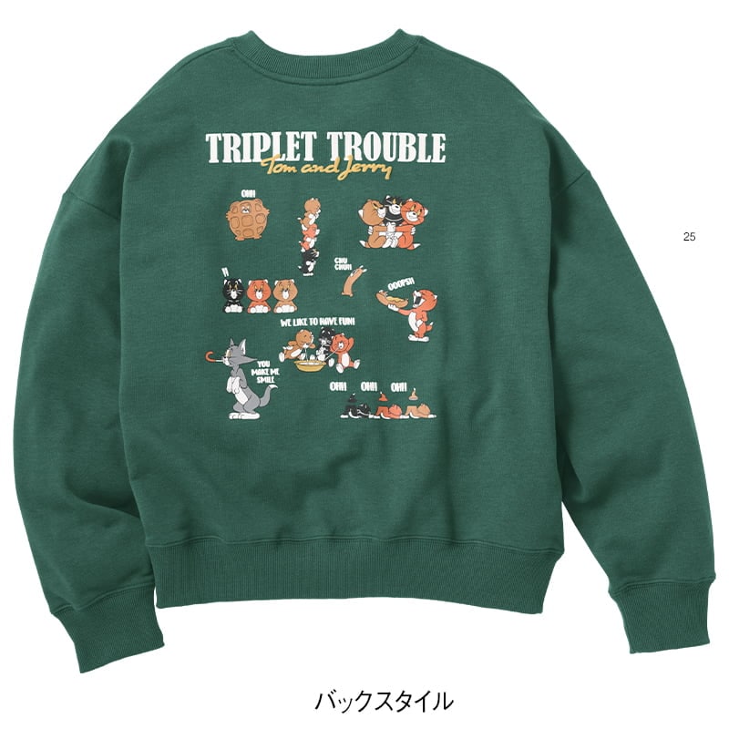 ＜TOM and JERRY＞裏毛ワイドトレーナー