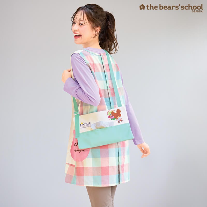 くまのがっこう＞ジャッキーとお花ティッシュボックスサコッシュ