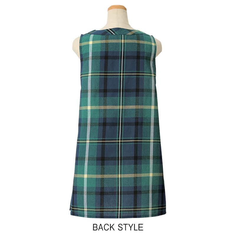 ＜くまのがっこう＞グリーンチェック柄ジャッキーとデイビッドエプロン