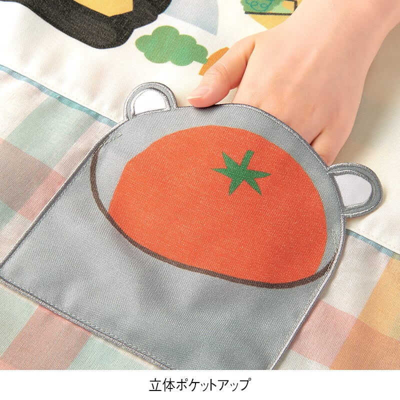 ＜トミカとトム＞クッキングポケットチェック柄エプロン