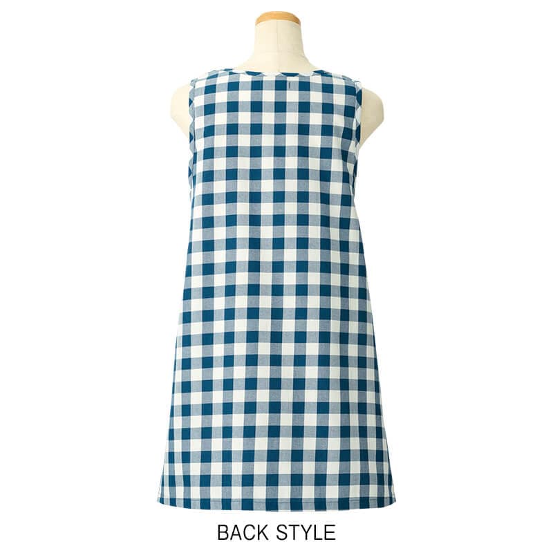 ＜神保町にゃんこ堂＞ギンガムチェック柄エプロン