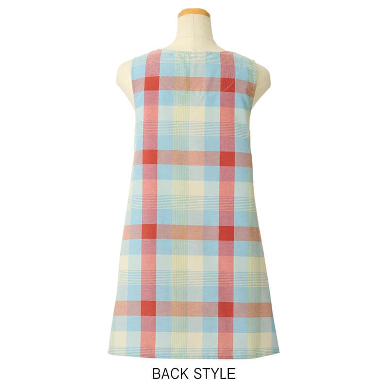 チェック柄アニマルプリントエプロン