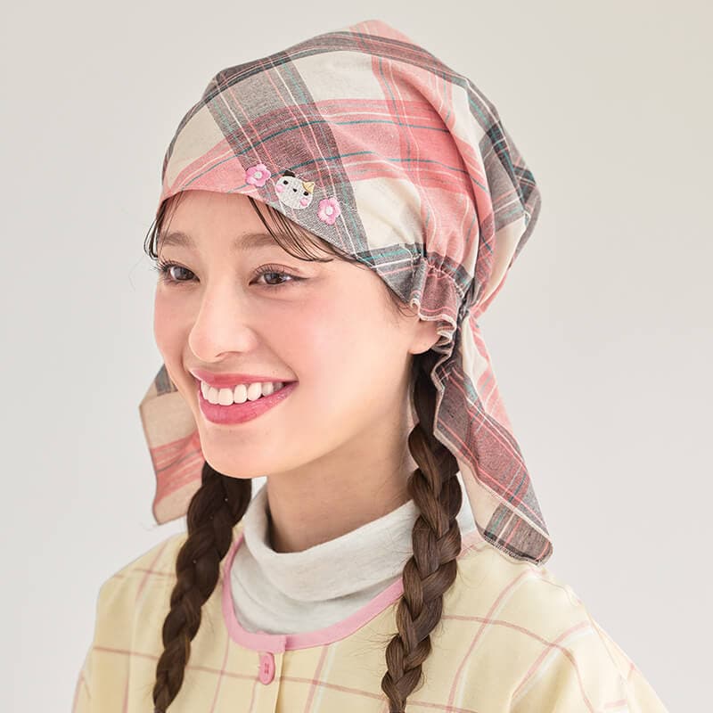 ねこフラワーランチキャップ