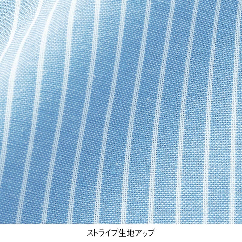 ラベンダー刺しゅうストライプ柄エプロン