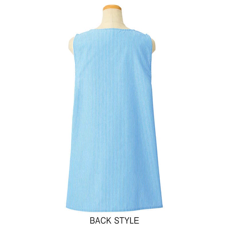 ラベンダー刺しゅうストライプ柄エプロン