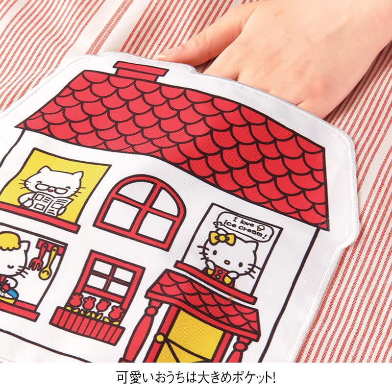 ＜ハローキティ＞ランダムストライプ柄エプロン