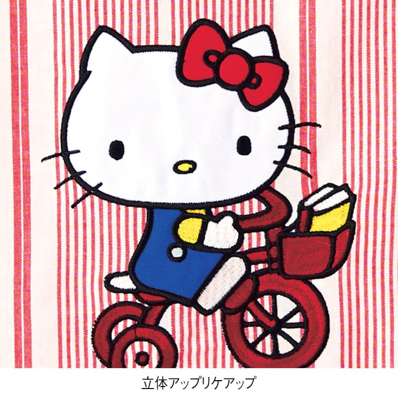 ＜ハローキティ＞ランダムストライプ柄エプロン