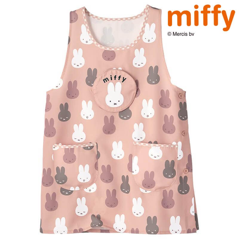 ＜ミッフィー＞フェイスプリント柄エプロン