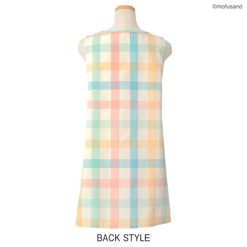 ＜mofusand＞うさにゃんチェック柄エプロン