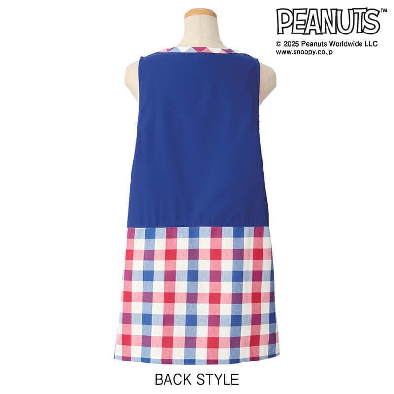 ＜スヌーピー＞ブロックチェック柄切替えエプロン