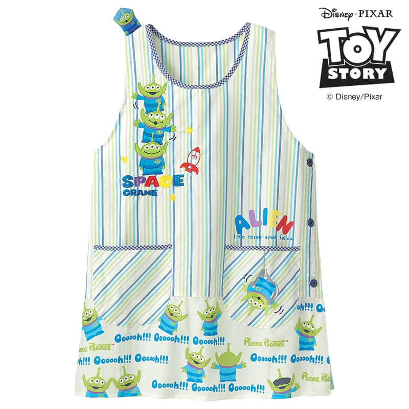 ＜トイ・ストーリー＞エイリアン/立体アップリケ付きストライプ柄エプロン