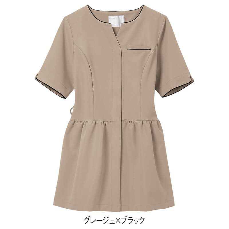 ビューティウェア なめらかストレッチインカムポケット付ペプラムチュニック