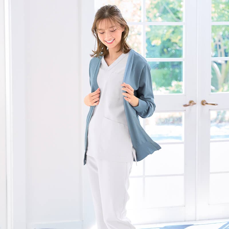 ICECLEAN Cottonひんやり涼しいUV対策綿混ニットカーディガン(ロング丈)