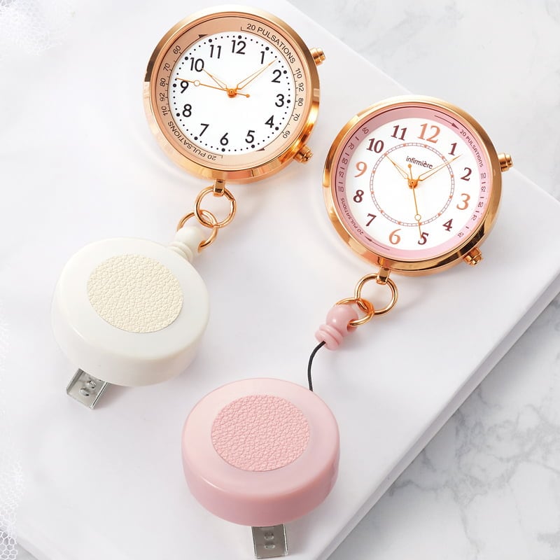 リールクリップ式蓄光電波ナースウォッチ