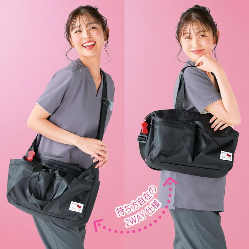 ＜サンリオキャラクターズ＞リボンチャーム付き2WAYトートバッグ