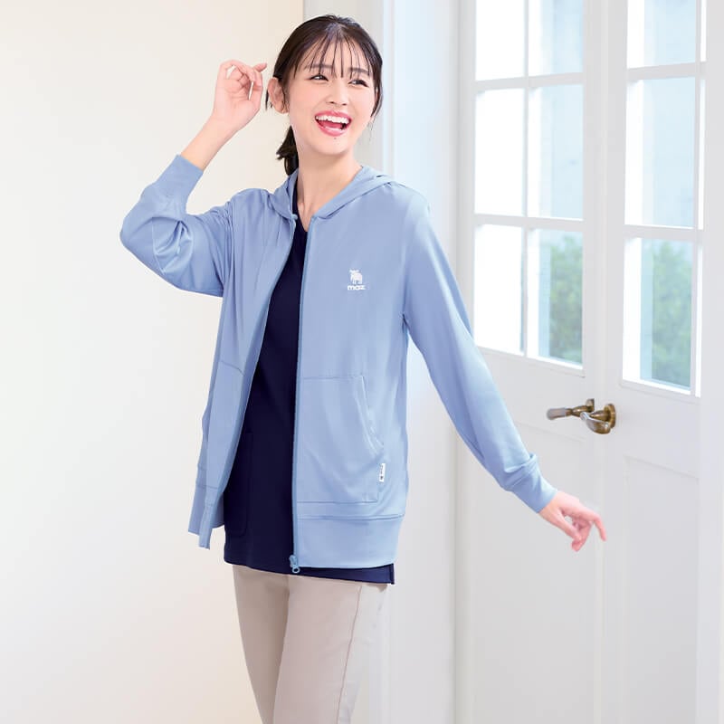 ＜moz＞吸水速乾 UVジップパーカー