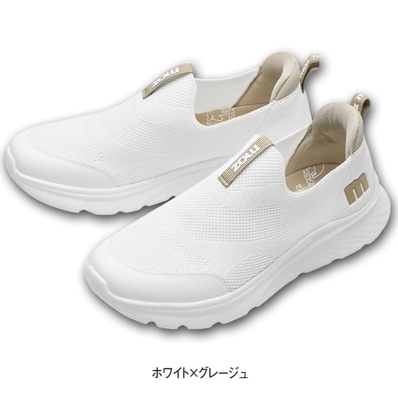 ＜moz＞手を使わず履ける！厚底クッションニットスニーカー(クッション中敷付)