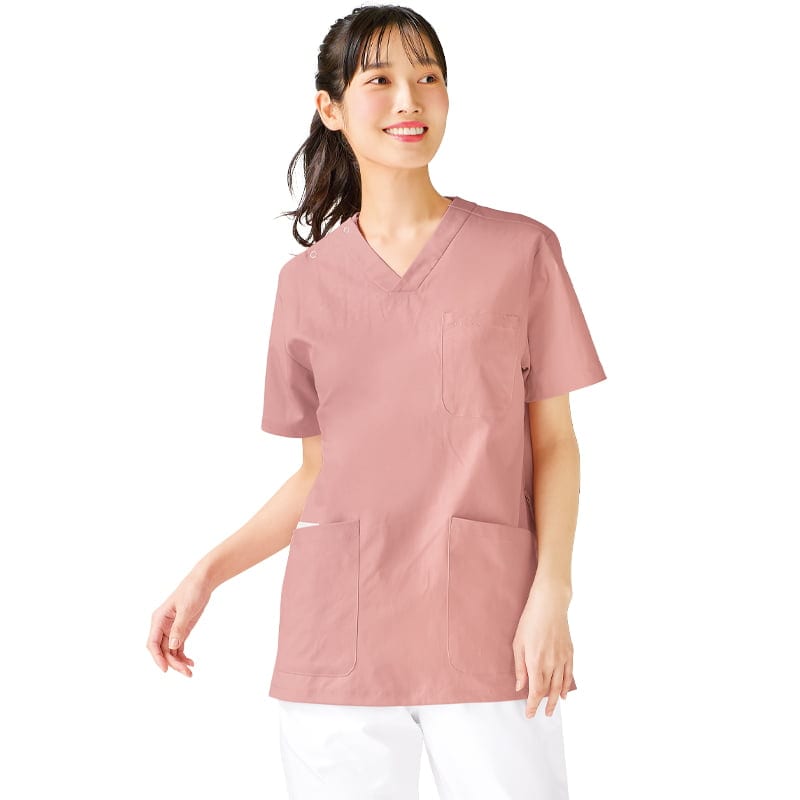 オールシーズン快適！ ループが沢山ポケット配色ストレッチスクラブ(男女兼用)