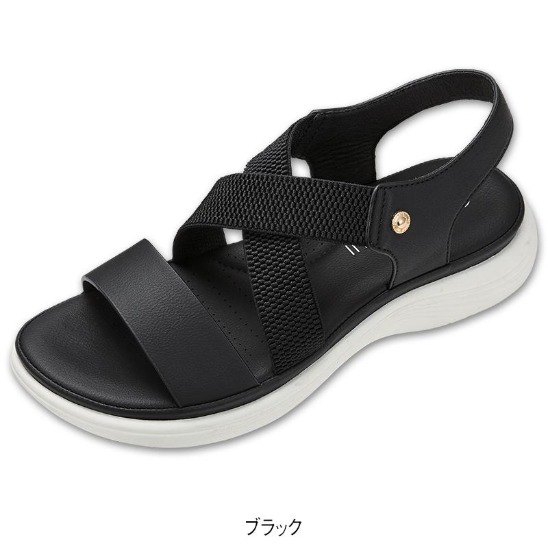 きれいめデザイン甲ゴムスポーツサンダル