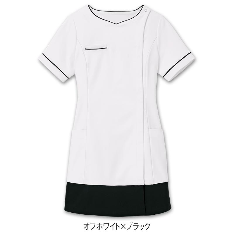 ビューティウェア なめらかストレッチ裾切替フロント開きチュニック
