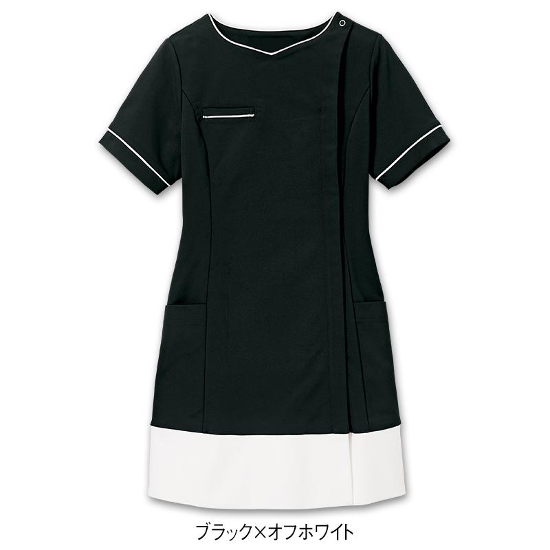 ビューティウェア なめらかストレッチ裾切替フロント開きチュニック